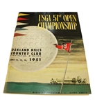 1951 US Open Program plus Course Pamphlet - Ben Hogan Win @ "The Monster" Oakland Hills