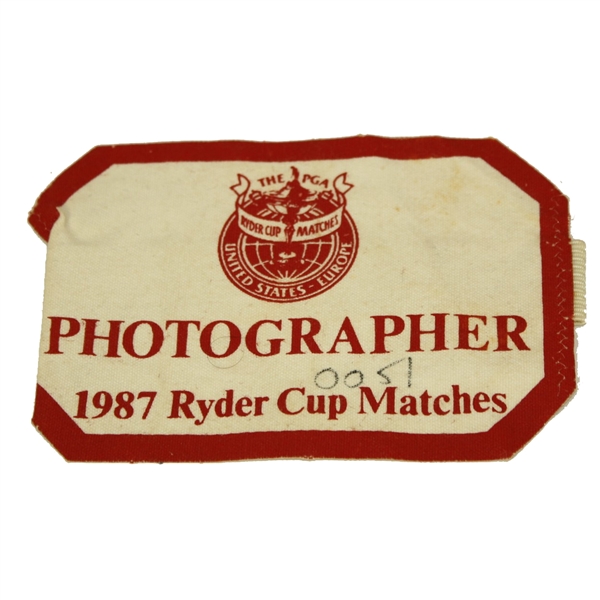 1987 Ryder Cup Matches Photographer Arm Badge