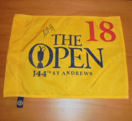 Bubba Watson Signed 2015 Open Championship Flag - St. Andrews JSA COA