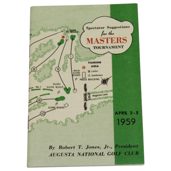 1959 Masters Tournament Spectator Guide - Art Wall Jr. Winner
