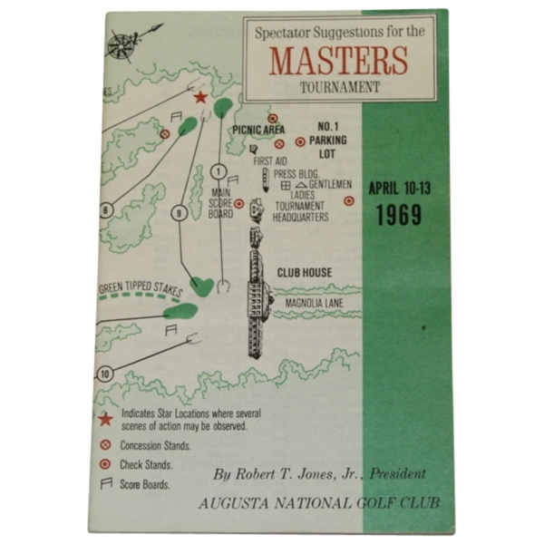1969 Masters Tournament Spectator Guide - George Archer Winner