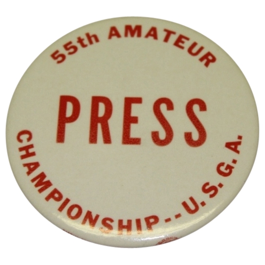 1955 US Amateur at CC of Virginia  Richmond, VAPress Button - Harvey Ward Jr. Winner