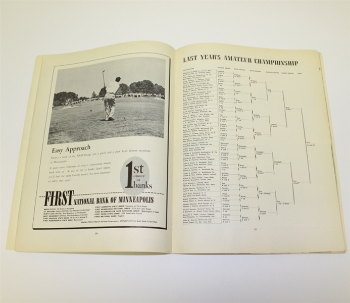1950 US Amateur at Minneapolis GC Program - Sam Urzetta Winner