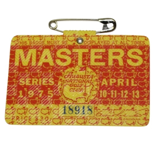 1975 Masters Tournament Badge - #18918 Jack Nicklaus Winner