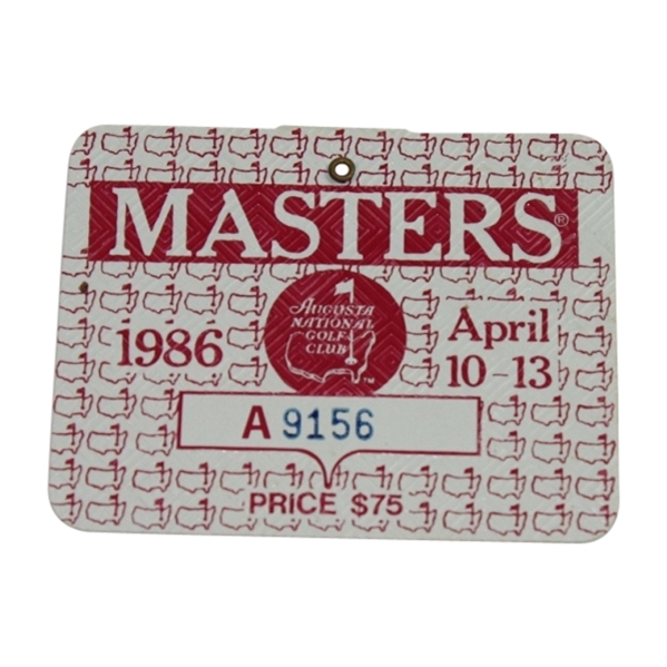 1986 Masters Tournament Badge - #A9156