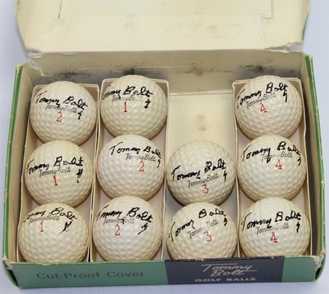  Lot 11 Autographed Tommy Bolt  Tempest Signature Model Golf Balls with Box 