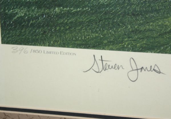 Steve Jones Signed 1996 US Open 16th Hole @ Oakland Hills Ltd Ed Hartough  Print 396/850