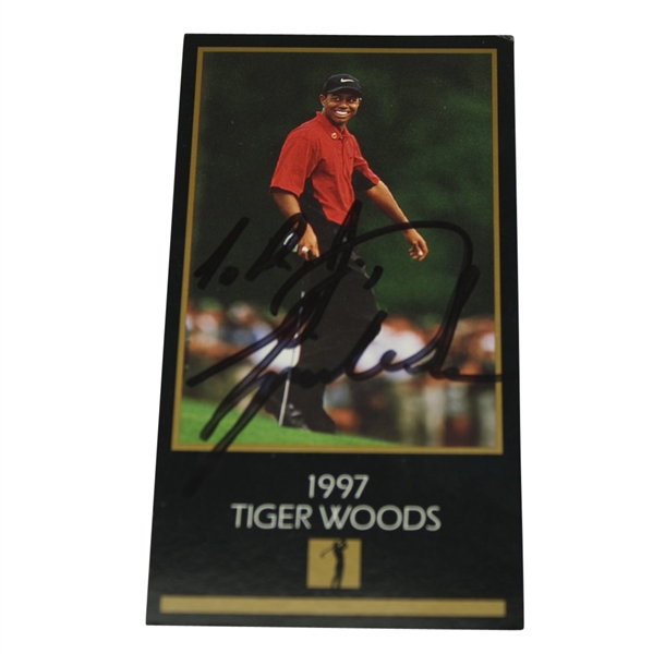 Tiger Woods Signed 1997 GSV Rookie Golf Card RARE SIGNED CARD FULL JSA #Y33879