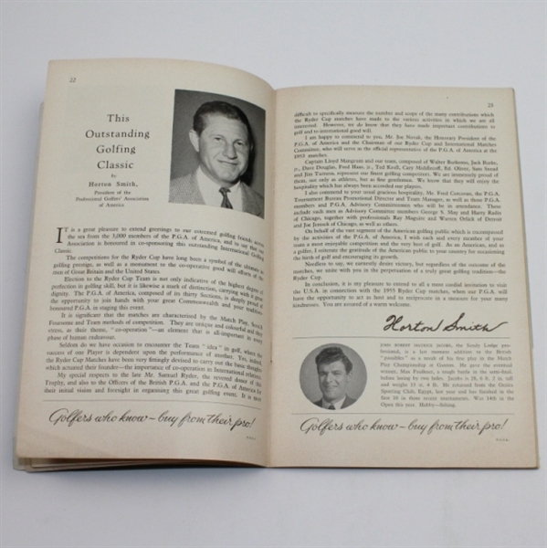 1953 Ryder Cup Great Britain vs United States Program 