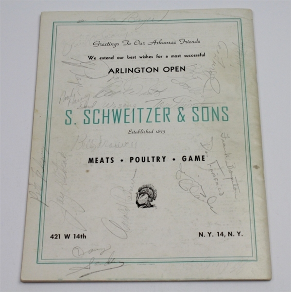 1958 Arlington Open Souvenir Program with 22 Autographs JSA COA