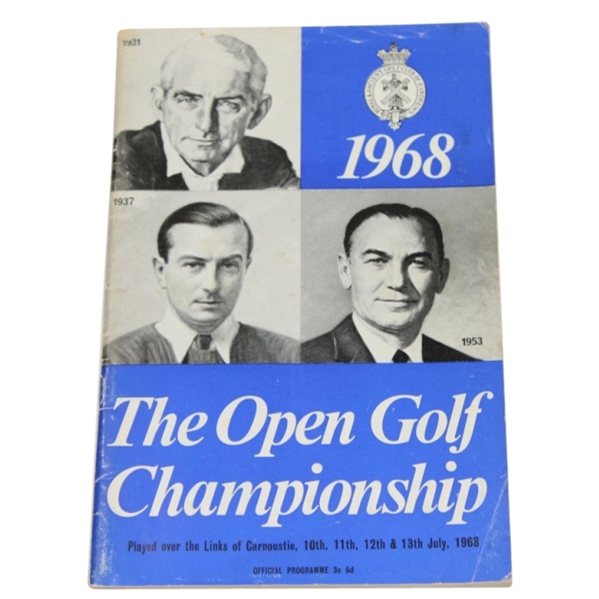 1968 British Open Program at Carnoustie - Gary Player Winner
