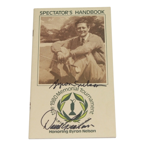 1980 Memorial Spectator Handbook Signed by Byron Nelson and David Graham JSA COA