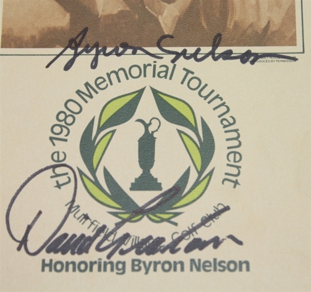 1980 Memorial Spectator Handbook Signed by Byron Nelson and David Graham JSA COA
