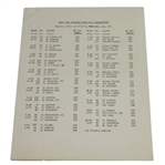 1945 Canadian Open Final Round Pairing Sheet - Byron Nelson 11th Consecutive Win