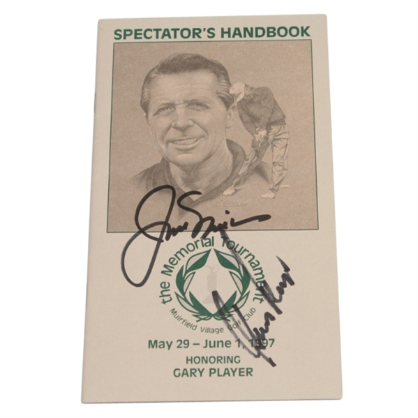 1997 Memorial Spectator Handbook Signed by Jack Nicklaus and Gary Player JSA COA