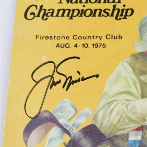 Jack Nicklaus Signed 1975 PGA Championship at Firestone Program JSA COA