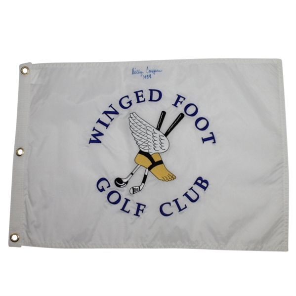 Billy Casper Signed Winged Foot Embroidered Golf Flag JSA COA