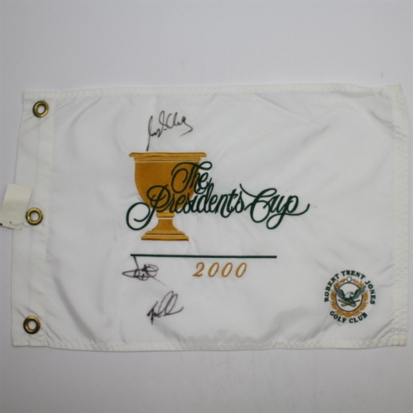 Lot of Five Signed Embroidered Flags