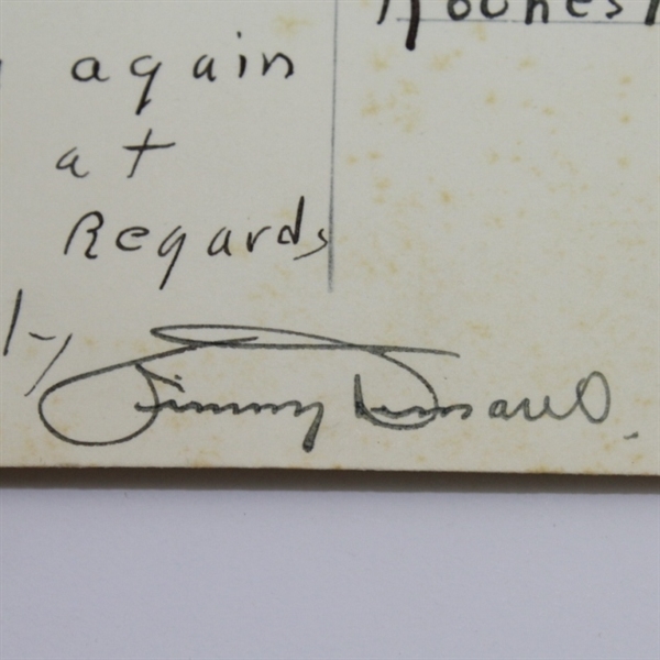 Jimmy Demaret Signed Sent 1941 Buenos Aires Postcard - Augusta Content JSA COA