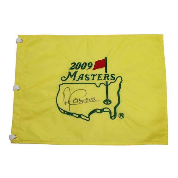Angel Cabrera Signed 2009 Masters Embroidered Flag JSA COA