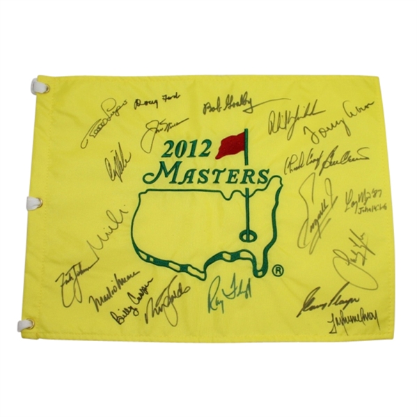 2012 Masters Flag Signed by 20 Winners - Nicklaus, Player, Mickelson, others JSA COA