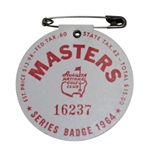 1964 Masters Tournament Badge - #16237 - Palmer Victory