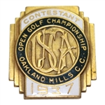 1937 US Open at Oakland Hills Contestant Badge #109 - Ralph Guldahl Winner