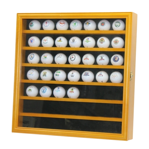 1985-2016 US Open Logo Ball Set in Wood with Glass Display Case