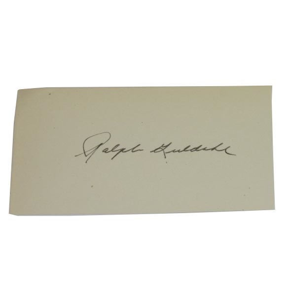 Ralph Guldahl (D-1987)-1939 Masters Champ Vintage Cut Signature  & Photo-JSA COA