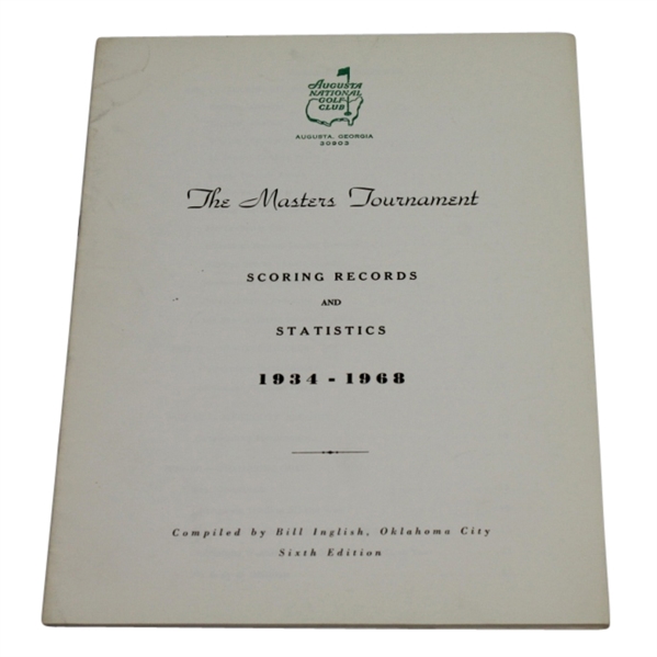 1934-1968 The Masters Tournament Scoring Records and Statistics Booklet