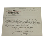 Edward "Ted" Ray Signed  Handwritten Note On Personal Letterhead from 1925-MUST SEE!