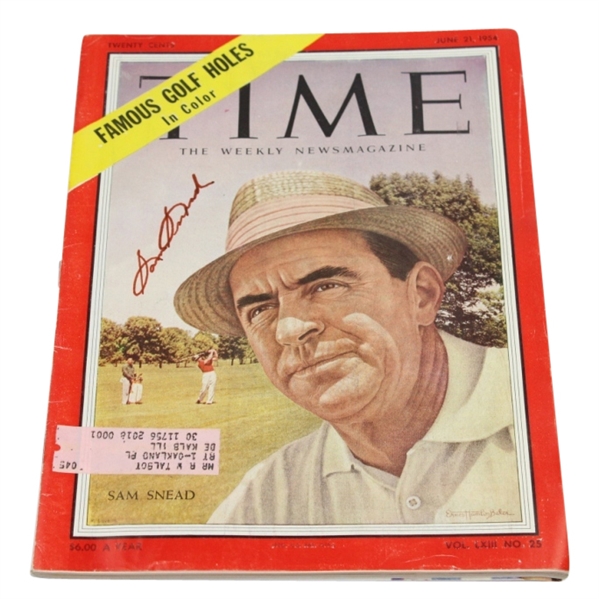 Sam Snead Signed 6/21/1954 Time Magazine JSA COA