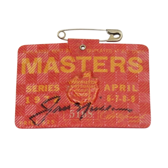 Jack Nicklaus Signed 1972 Masters Badge #5168 JSA COA