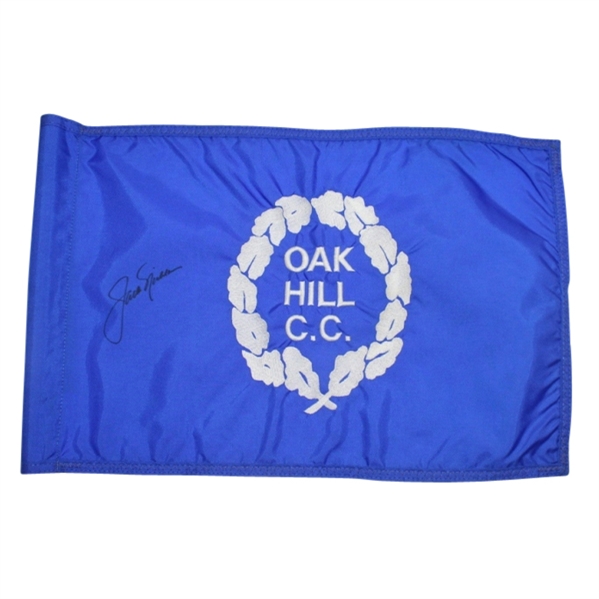 Jack Nicklaus Signed Oak Hill C.C. Course Flown Flag-Site of 1980 PGA Win- JSA COA