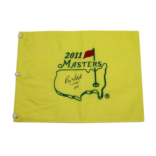 Ray Floyd Signed 2011 Masters Flag with Year and Score Inscription JSA COA
