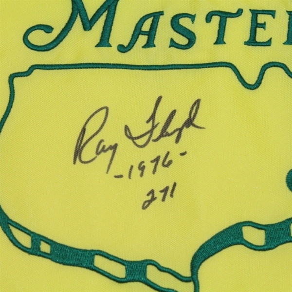 Ray Floyd Signed 2011 Masters Flag with Year and Score Inscription JSA COA