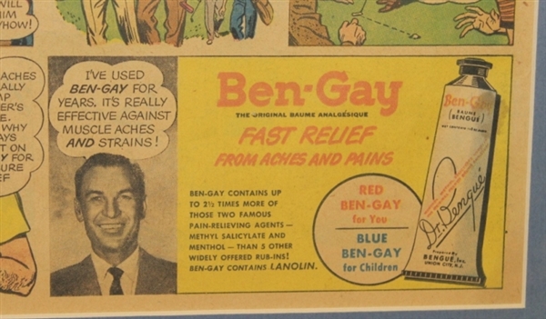 Ben Hogan Vintage 1950's Ben-Gay Advertising Comic - Framed