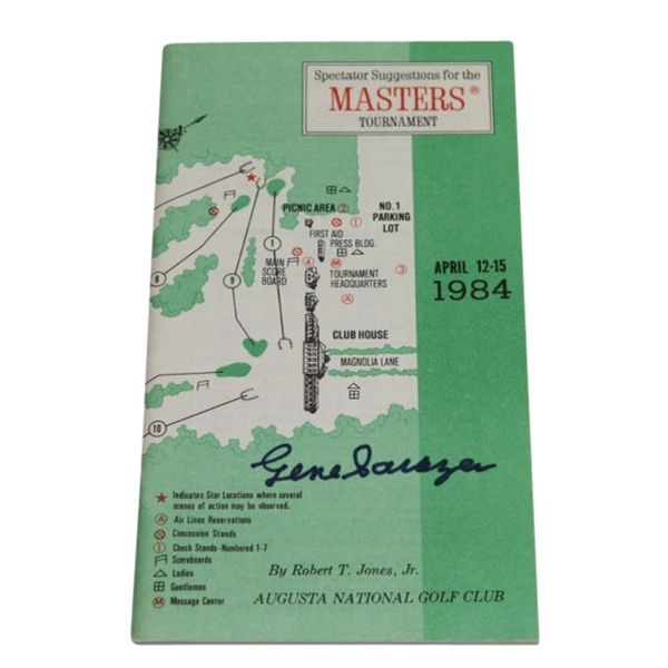 Gene Sarazen Signed 1984 Masters Spectator Guide