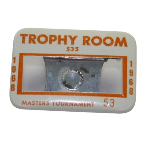 1968 Masters Tournament Trophy Room Badge #53