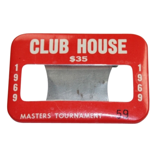 1969 Masters Tournament Clubhouse Badge #59