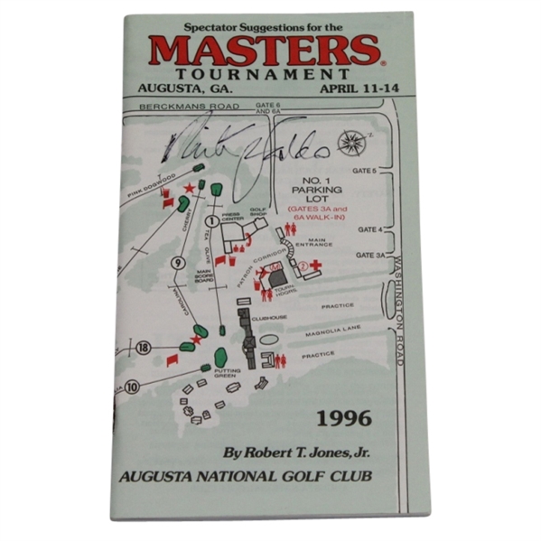 Nick Faldo Signed 1996 Masters Spectator Guide JSA COA