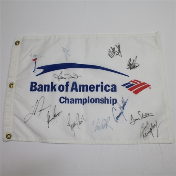Multi Signed Bank of America Flag and Stonebridge Hat JSA COA