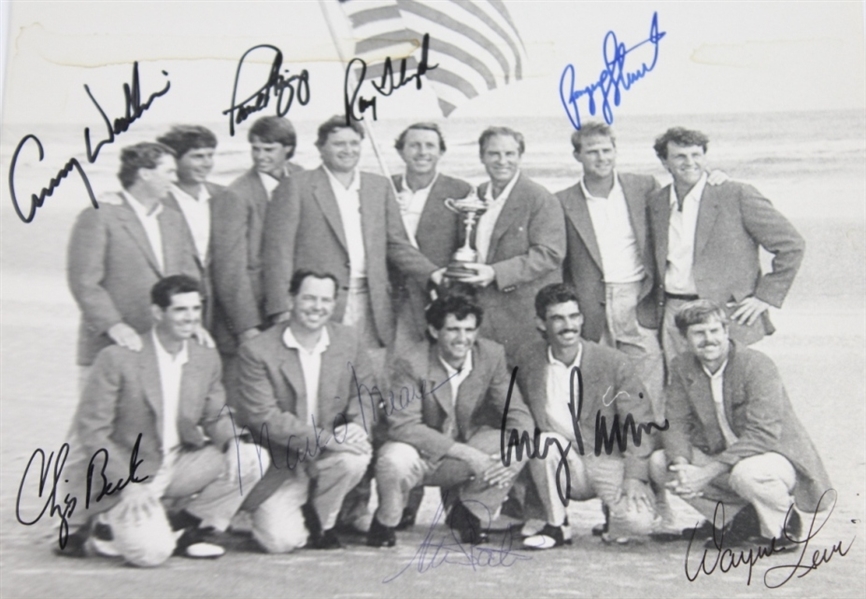 1991 Ryder Cup 8x10 Team Photo Signed by Nine Stars JSA COA