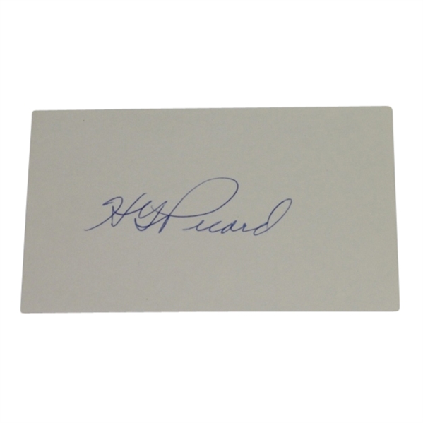 Henry Picard Signed 3x5 Card JSA COA
