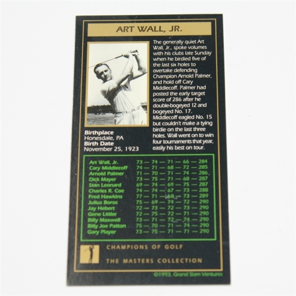 Art Wall, Jr. Signed 1959 GSV Golf Card JSA COA