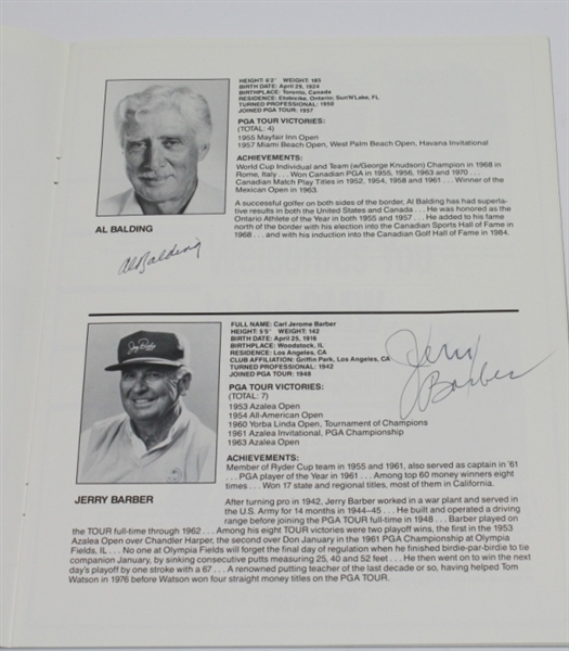 Multi-Signed 1988 BMW Golf Classic Program JSA COA