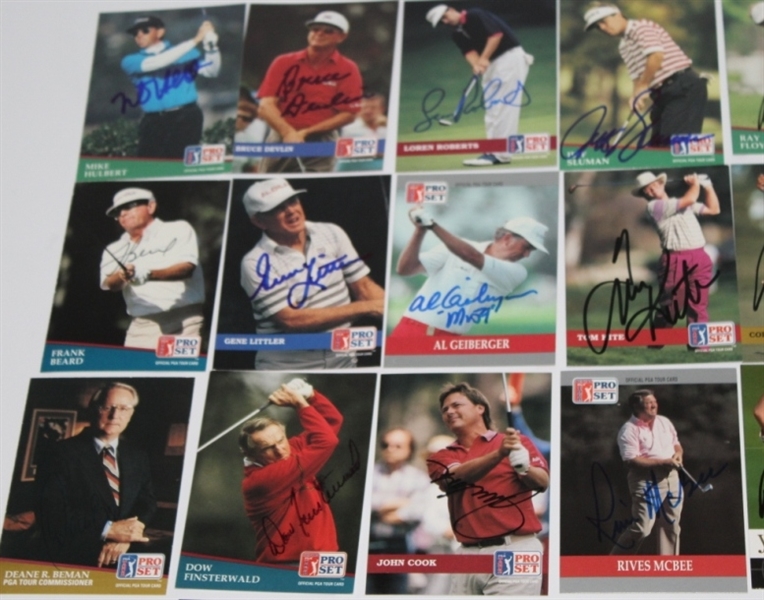 Lot of 38 Signed Pro-Set Golf Cards Including 13 Masters Champs JSA COA