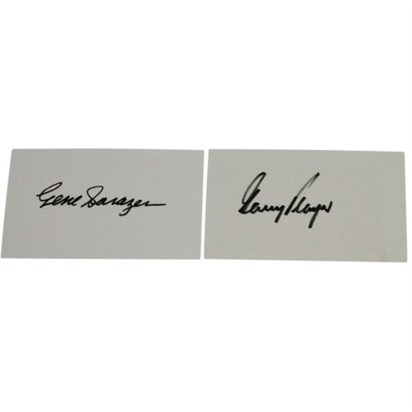 Lot of Two Signed 3x5 Cards - Gene Sarazen and Gary Player JSA COA