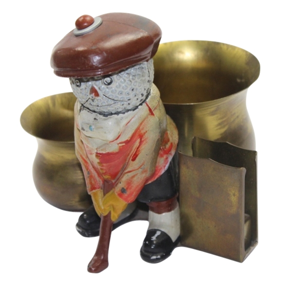 Vintage Dunlop Man Standing with Two Cup and Holder