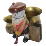 Vintage Dunlop Man Standing with Two Cup and Holder